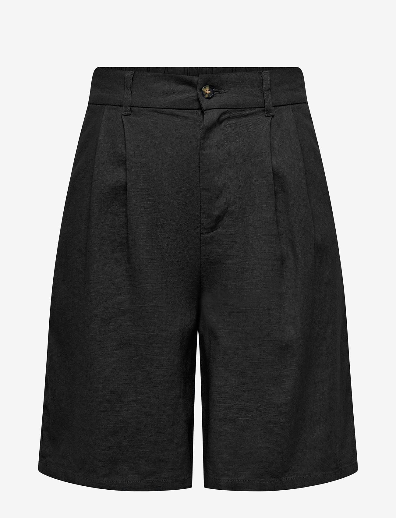 ONLY - ONLCARO HW WIDE LINEN BL SHORTS CC TLR - mažiausios kainos - black - 0