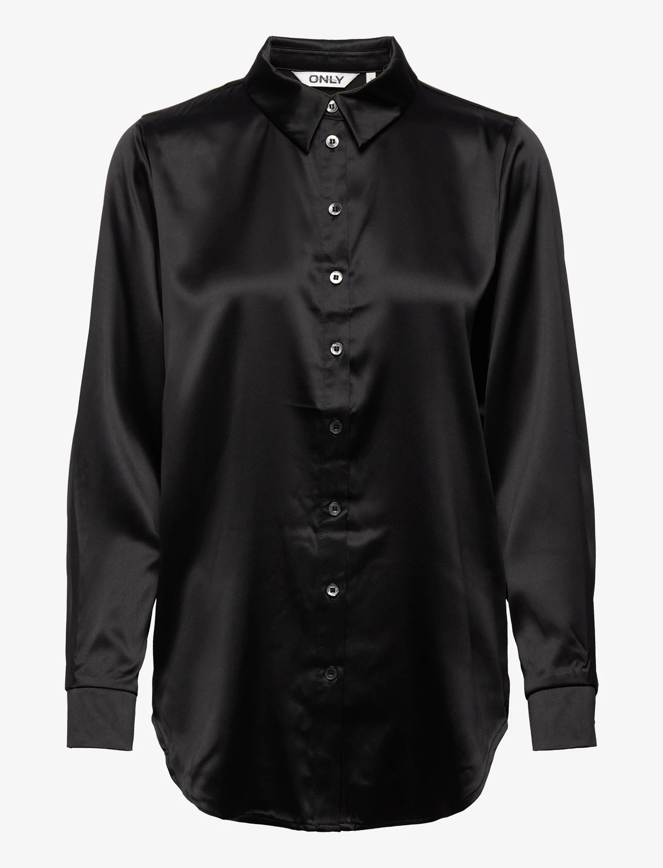 ONLY - ONLVICTORIA LS LOOSE SATIN SHIRT WVN - langærmede skjorter - black - 0