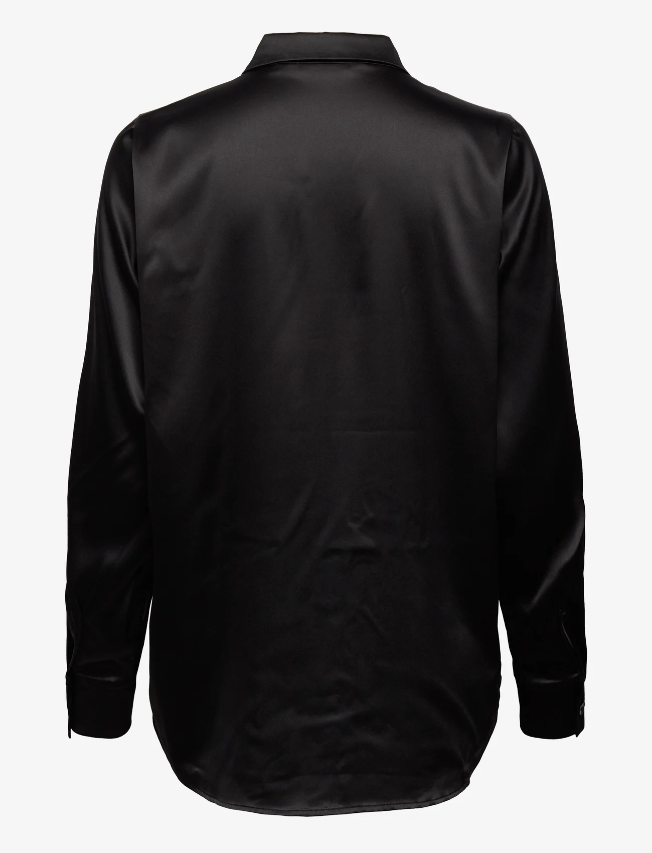 ONLY - ONLVICTORIA LS LOOSE SATIN SHIRT WVN - langærmede skjorter - black - 1