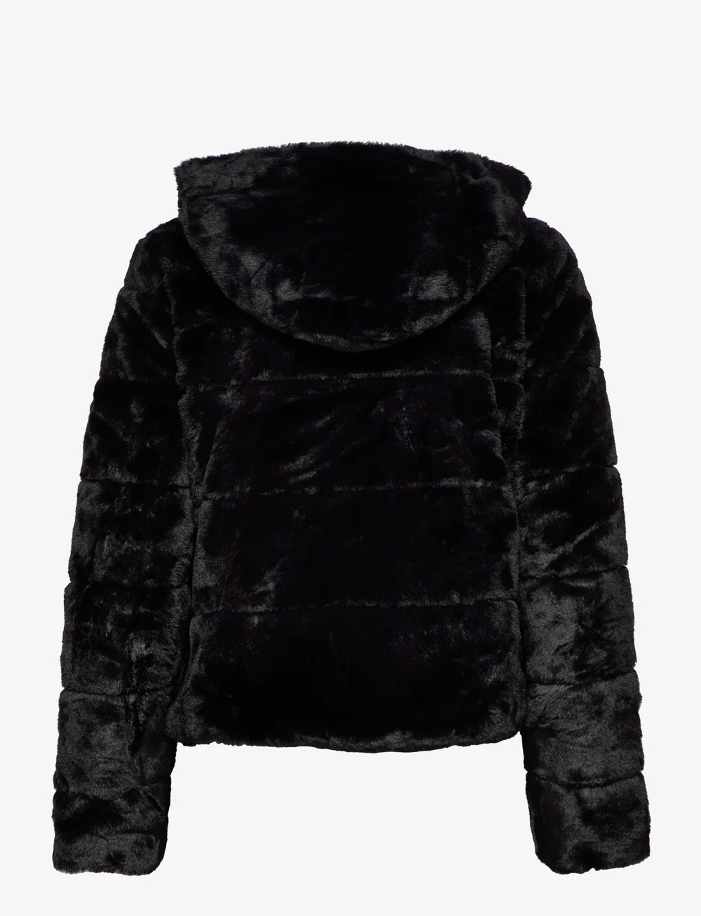 Black fluffy hooded jacket shop