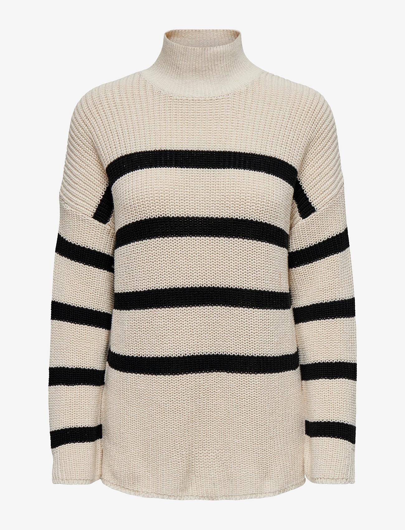 ONLY - ONLBELLA LIFE LS HIGH NECK NCA KNT - sweaters - pumice stone - 0