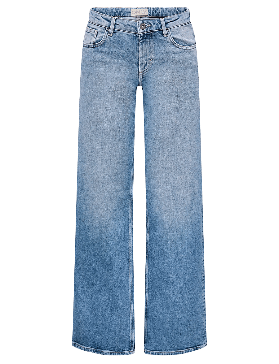 ONLY - ONLJUICY LW WIDE LEG DNM REA365 NOOS - pantalons larges - light blue denim - 1