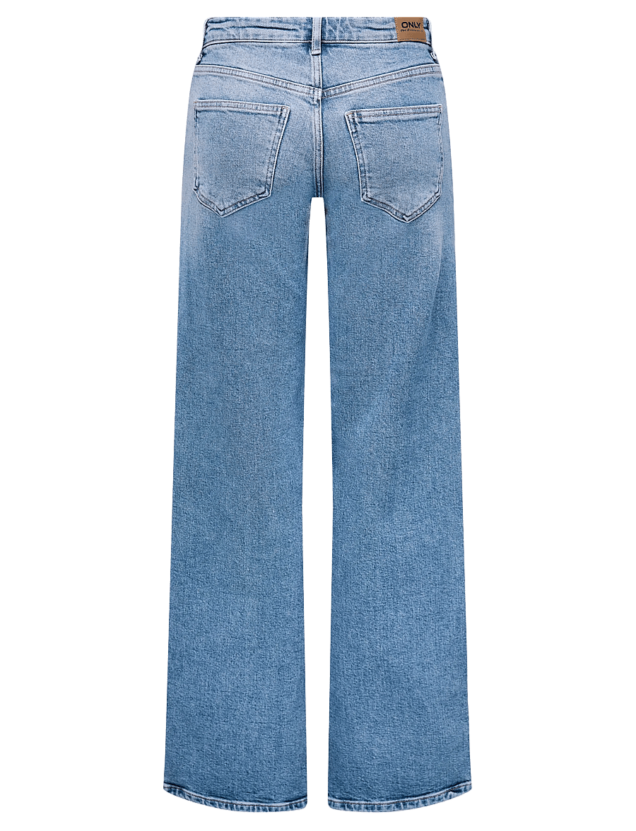 ONLY - ONLJUICY LW WIDE LEG DNM REA365 NOOS - pantalons larges - light blue denim - 2
