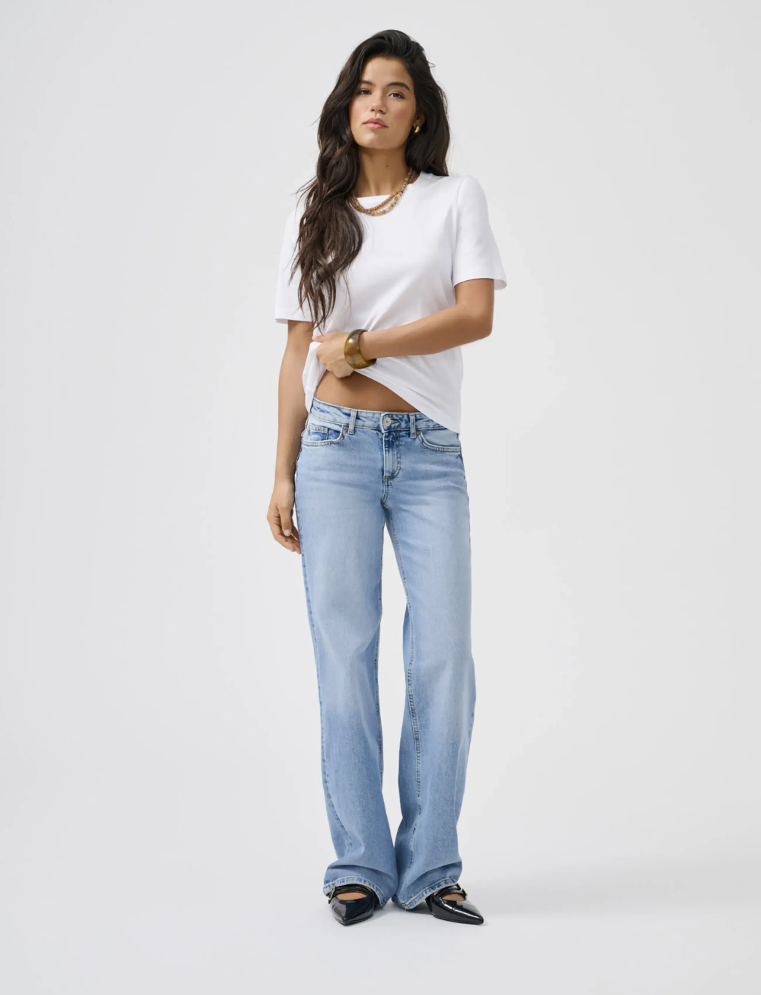 ONLY ONLJUICY LW WIDE LEG DNM REA365 NOOS - Clothing - LIGHT BLUE DENIM / blue