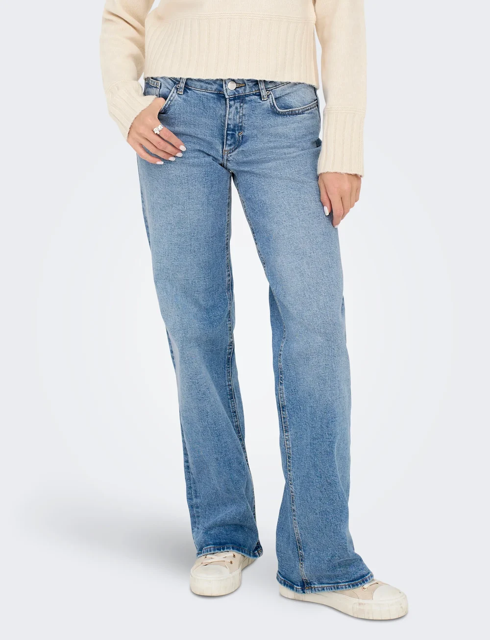 ONLY - ONLJUICY LW WIDE LEG DNM REA365 NOOS - laia säärega teksad - light blue denim - 0