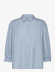 ONLY - ONLCAMDEN 3/4 SL DOT DNM SHIRT QYT - langærmede skjorter - light blue denim - 1
