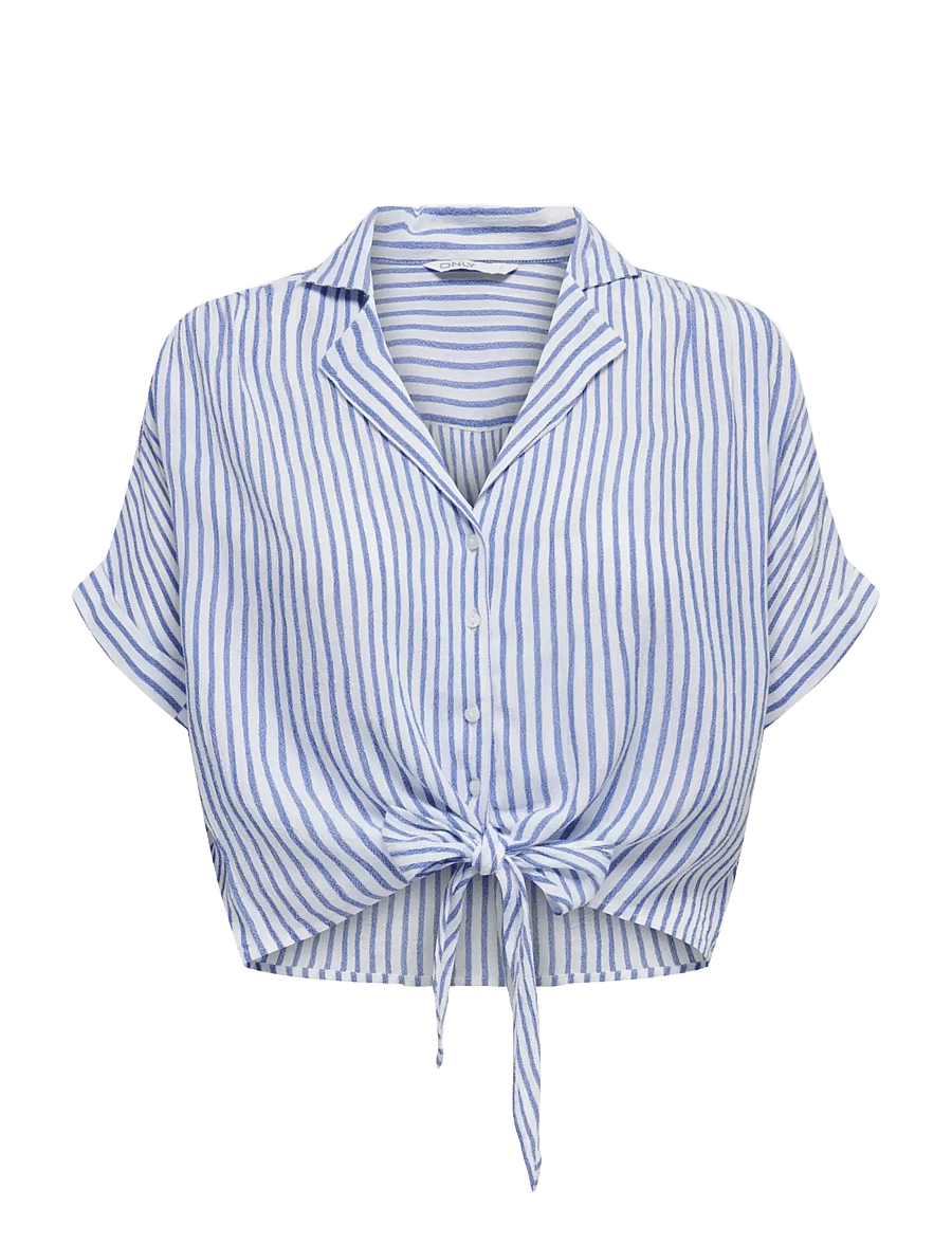 ONLY - ONLPAULA LIFE S/S TIE SHIRT WVN NOOS - lyhythihaiset puserot - cloud dancer - 1