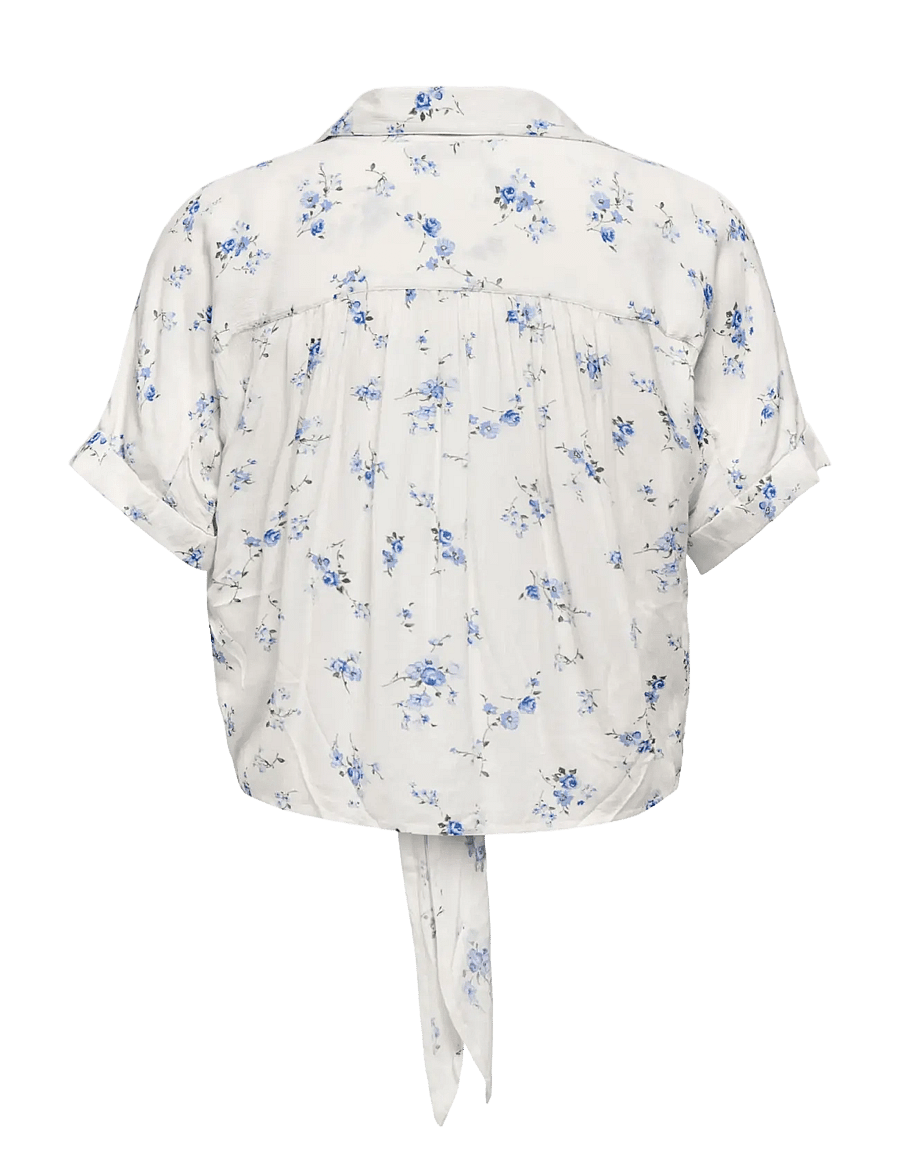 ONLY - ONLPAULA LIFE S/S TIE SHIRT WVN NOOS - lühikeste varrukatega pluusid - cloud dancer - 2