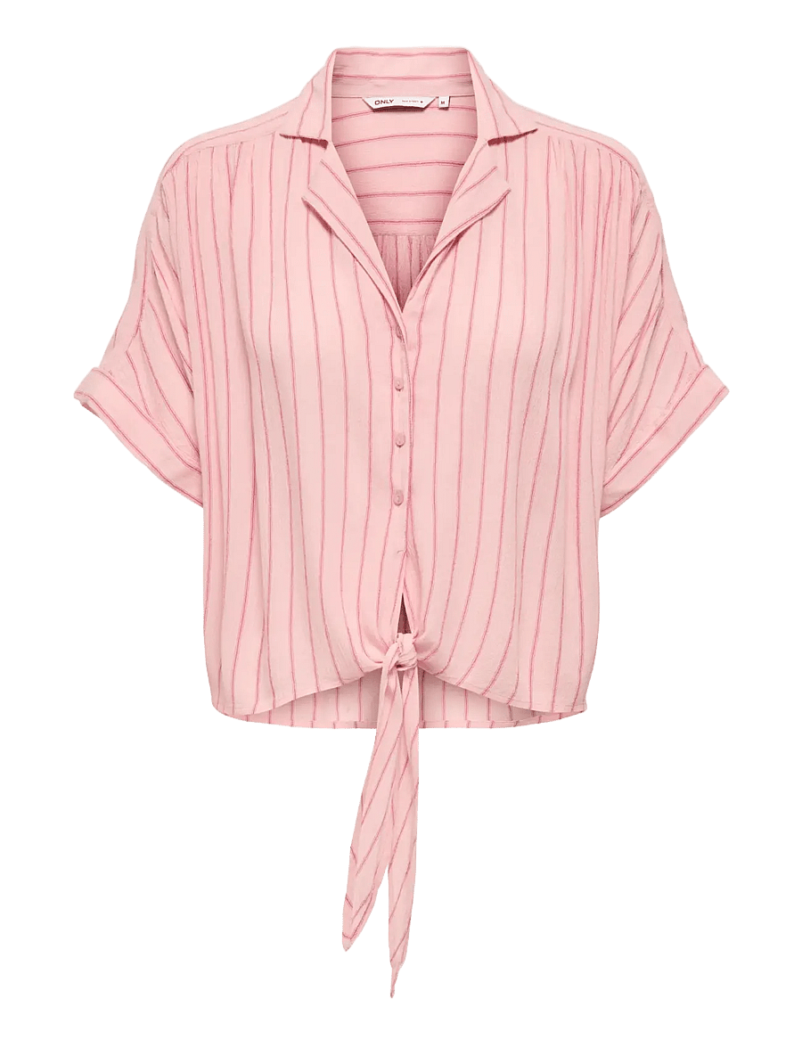 ONLY - ONLPAULA LIFE S/S TIE SHIRT WVN NOOS - lühikeste varrukatega pluusid - romance rose - 1