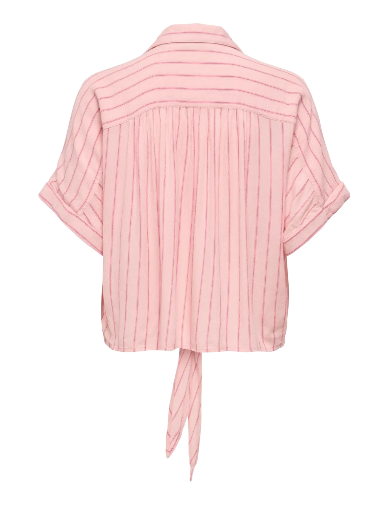 ONLY - ONLPAULA LIFE S/S TIE SHIRT WVN NOOS - kortærmede bluser - romance rose - 2