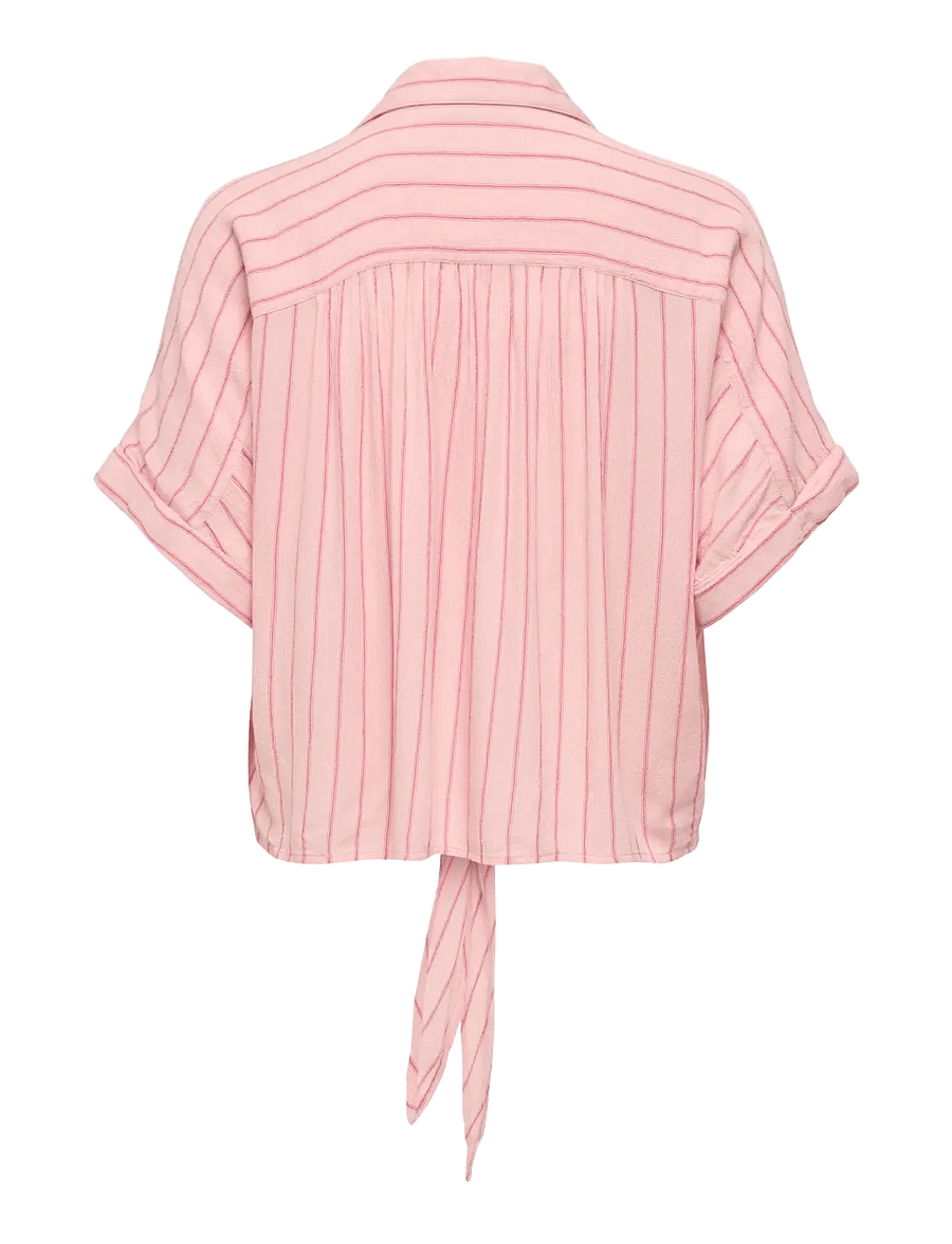 ONLY - ONLPAULA LIFE S/S TIE SHIRT WVN NOOS - lühikeste varrukatega pluusid - romance rose - 2