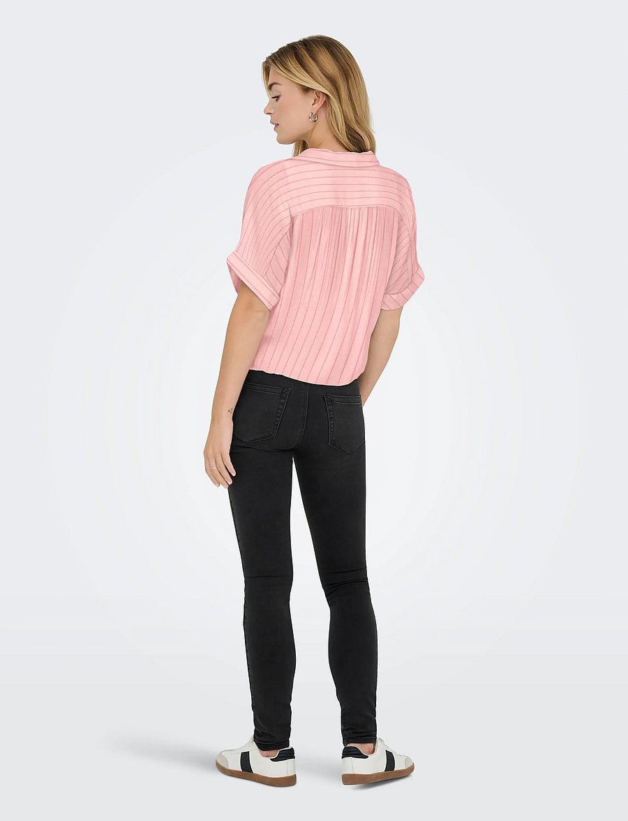 ONLY - ONLPAULA LIFE S/S TIE SHIRT WVN NOOS - lühikeste varrukatega pluusid - romance rose - 3