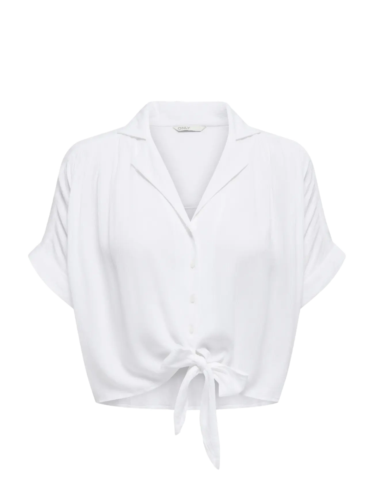 ONLY ONLPAULA LIFE S/S TIE SHIRT WVN NOOS - Kleidung - WHITE / white