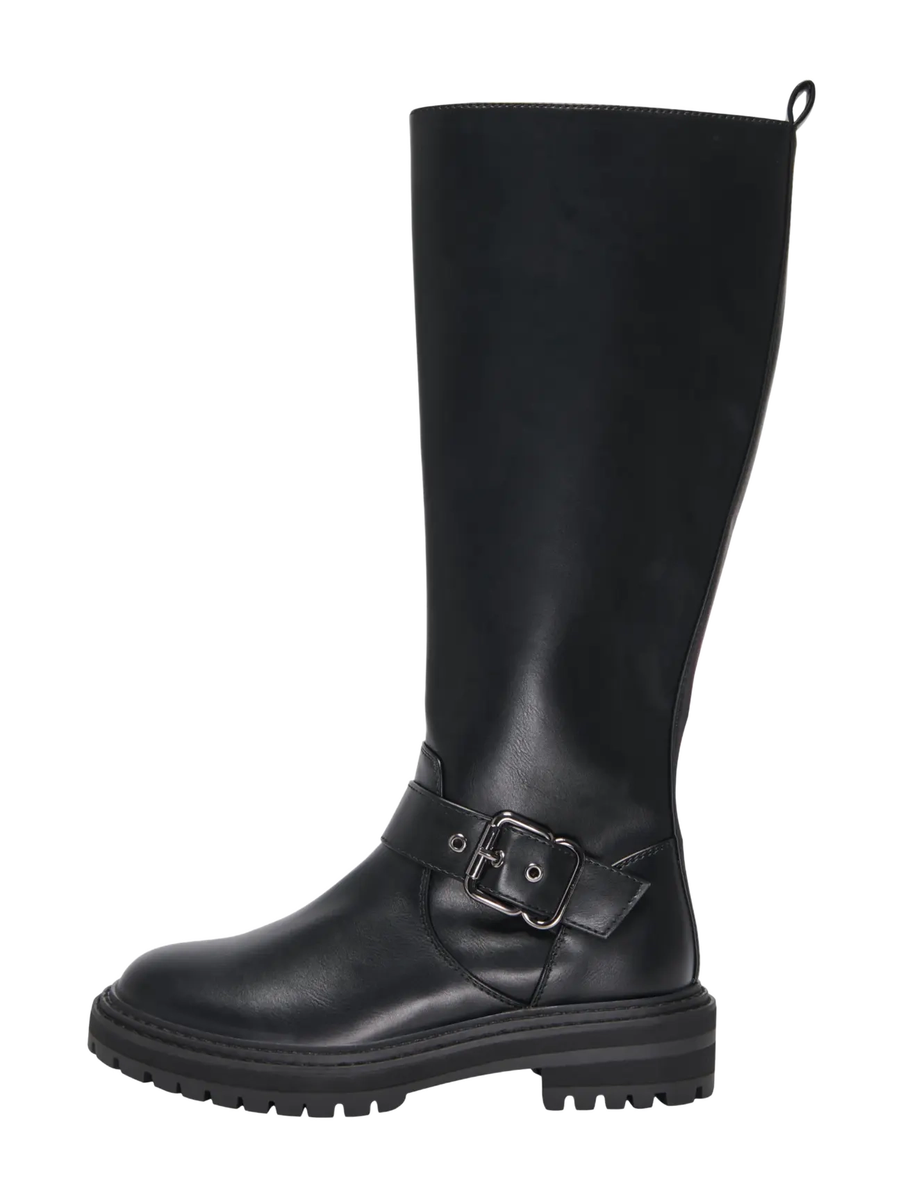 ONLY ONLBETH-8 PU HIGH BUCKLE BOOT - Langskaftede støvler - BLACK / black