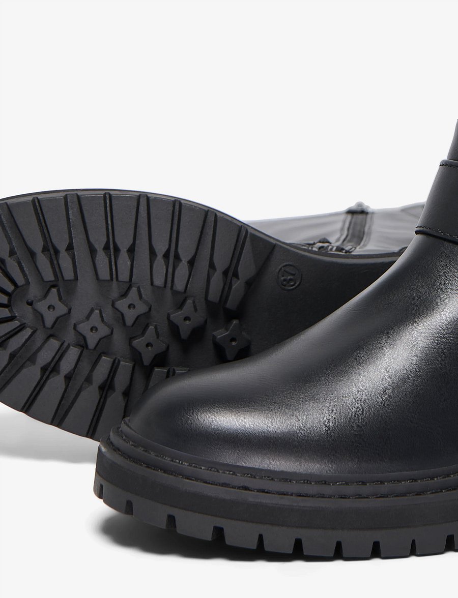 ONLY - ONLBETH-8 PU HIGH BUCKLE BOOT - põlveni saapad - black - 4