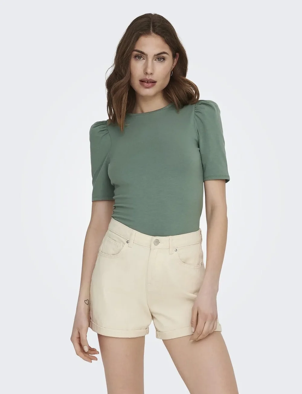 ONLY - ONLLIVE LOVE 2/4 PUFFTOP JRS NOOS - t-shirts - laurel wreath - 0