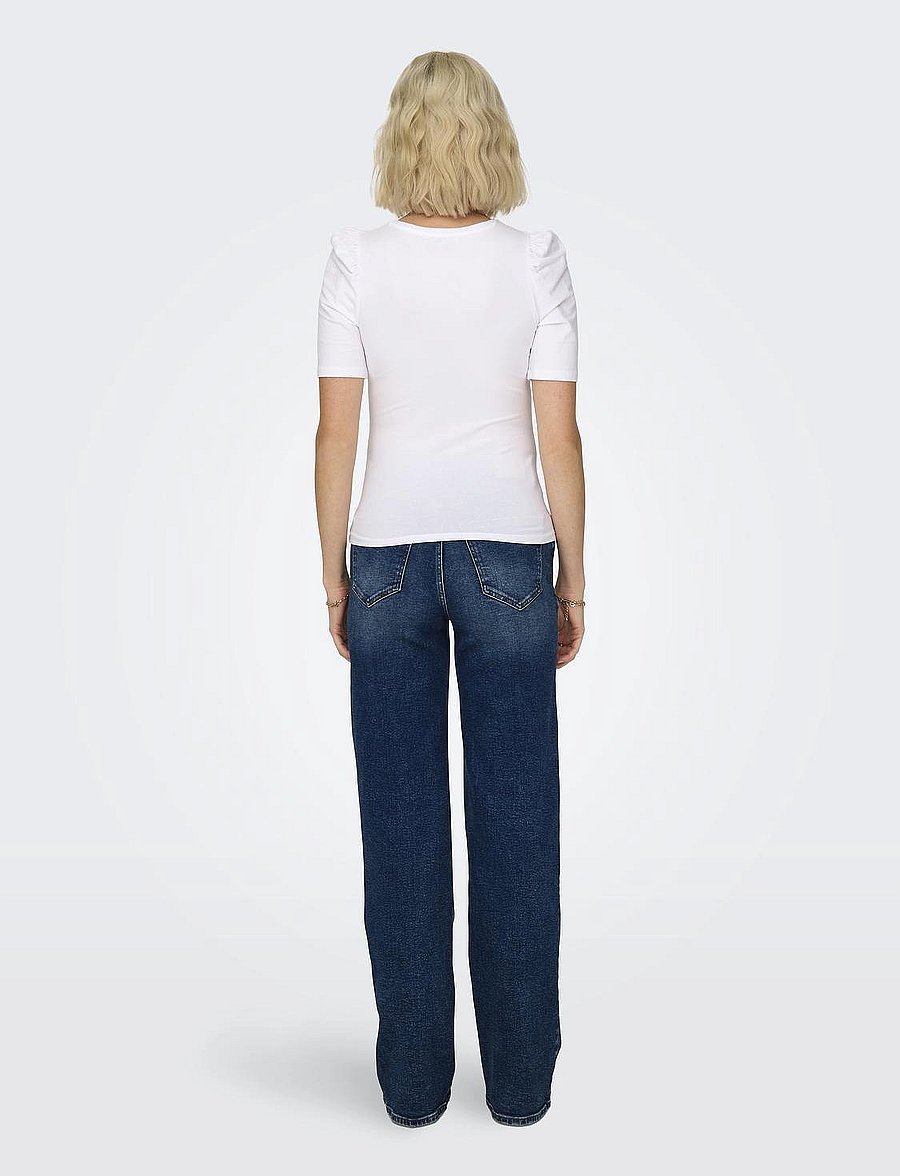ONLY - ONLLIVE LOVE 2/4 PUFFTOP JRS NOOS - t-krekli - white - 3
