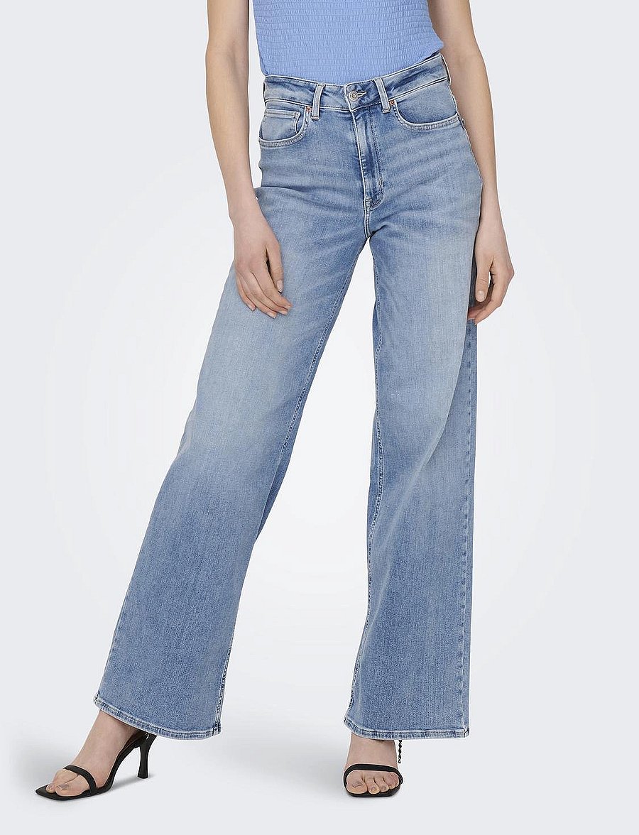 ONLY - ONLMADISON BLUSH HW WIDE DNM CRO371 NOOS - light blue denim - 0
