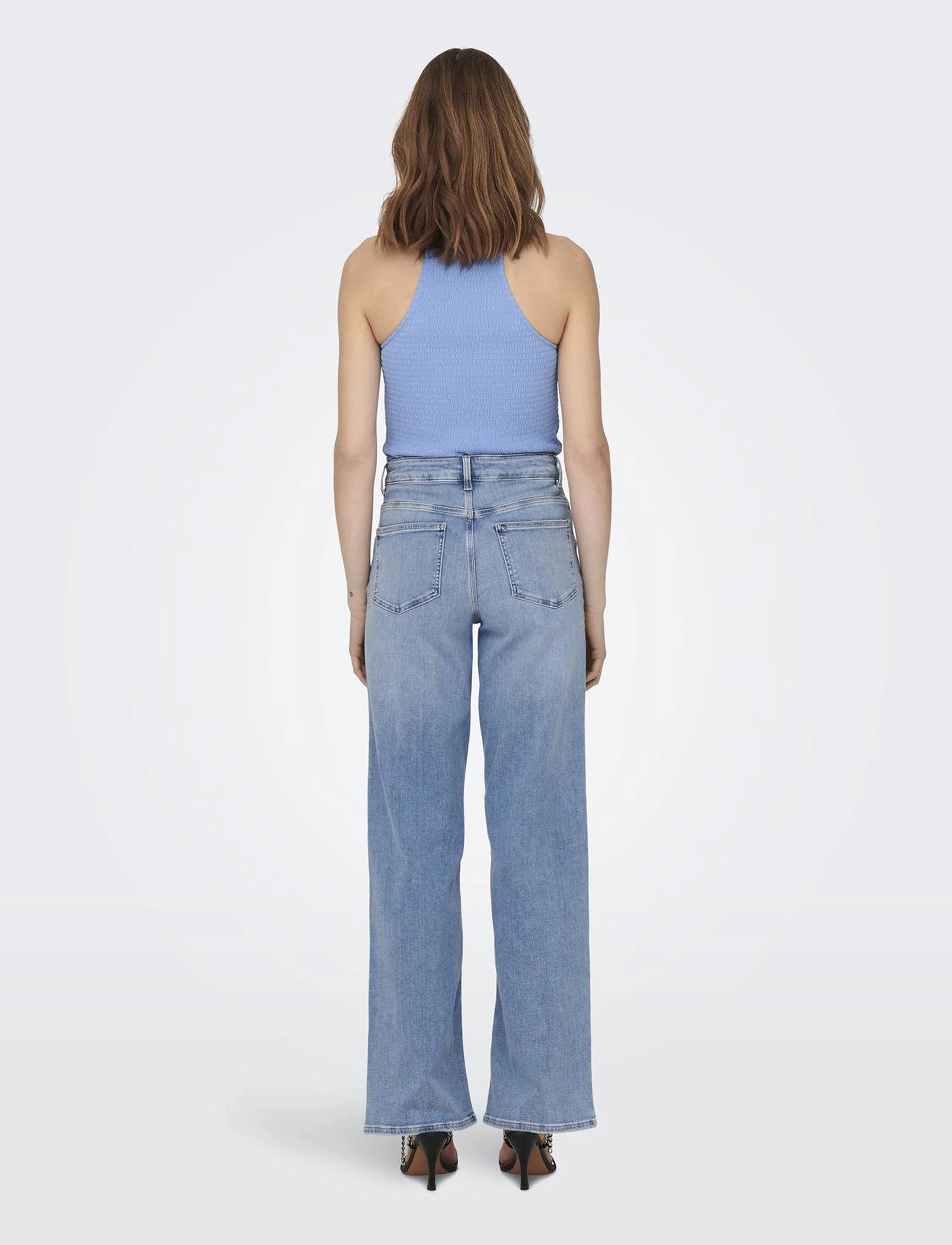 ONLY - ONLMADISON BLUSH HW WIDE DNM CRO371 NOOS - light blue denim - 3