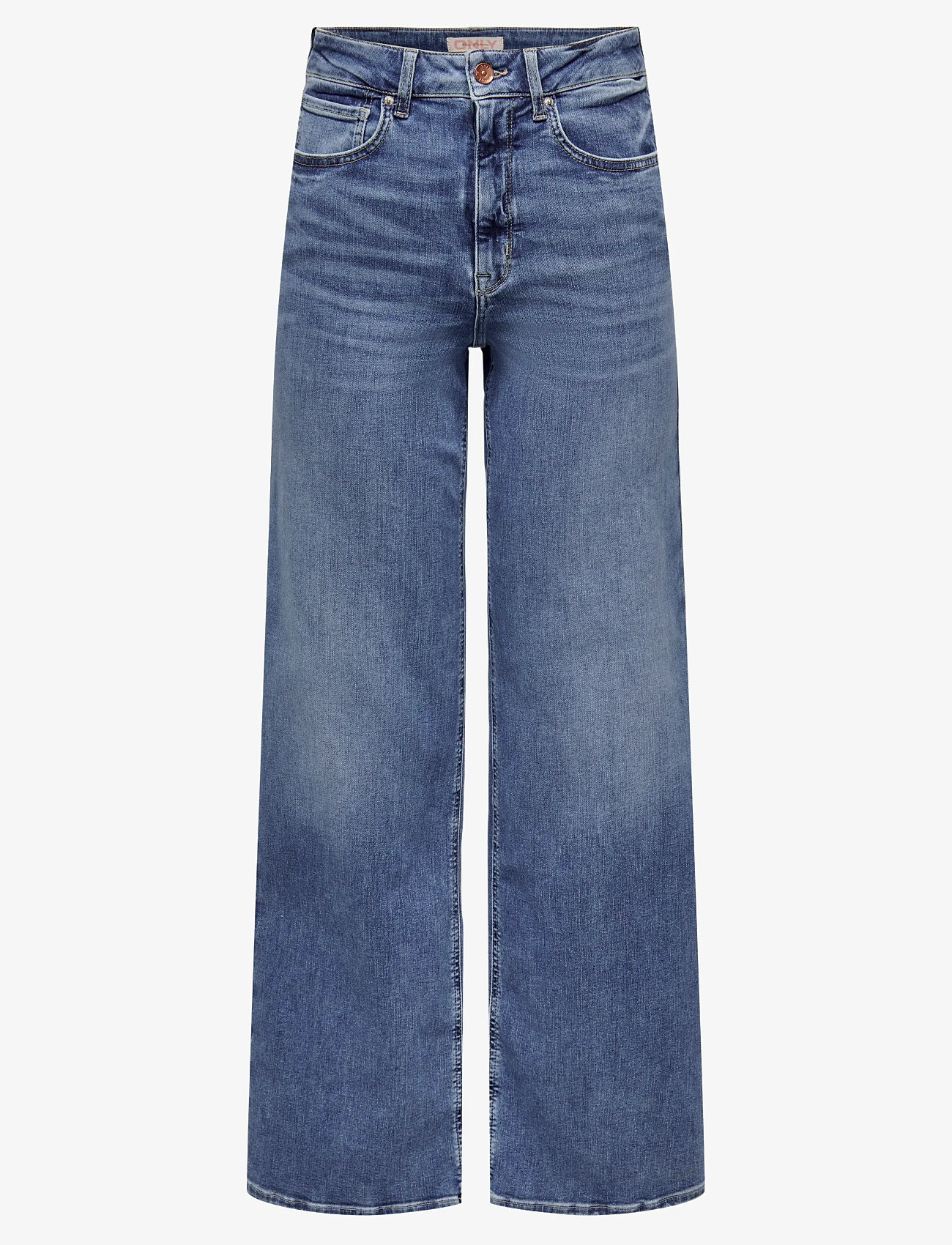 ONLY - ONLMADISON BLUSH HW WIDE DNM DOT372 NOOS - hosen mit weitem bein - medium blue denim - 1