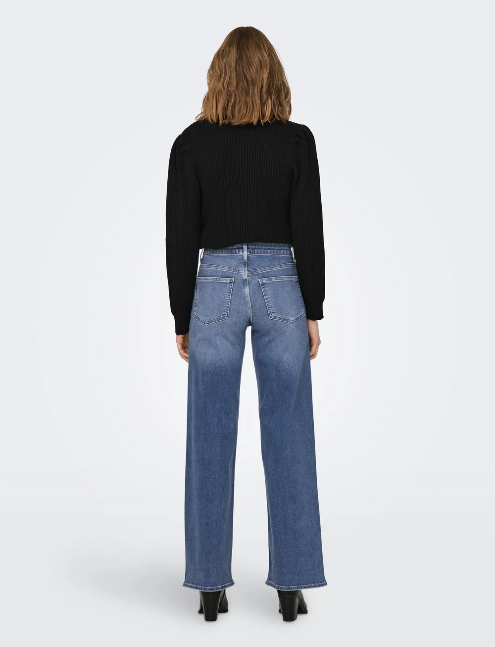 ONLY - ONLMADISON BLUSH HW WIDE DNM DOT372 NOOS - wide leg jeans - medium blue denim - 3