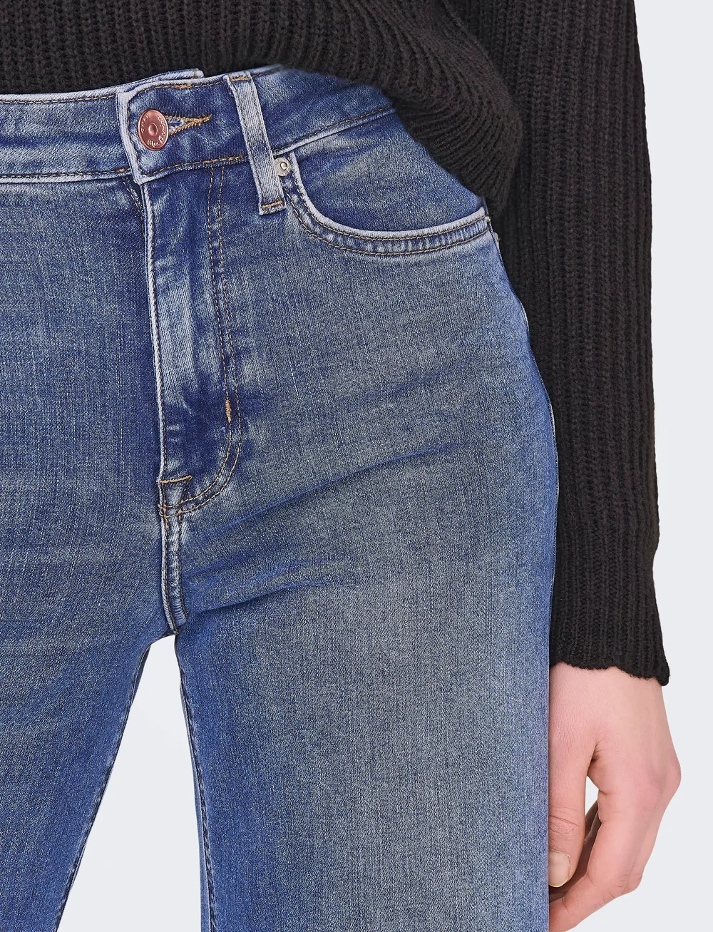 ONLY - ONLMADISON BLUSH HW WIDE DNM DOT372 NOOS - wide leg jeans - medium blue denim - 5