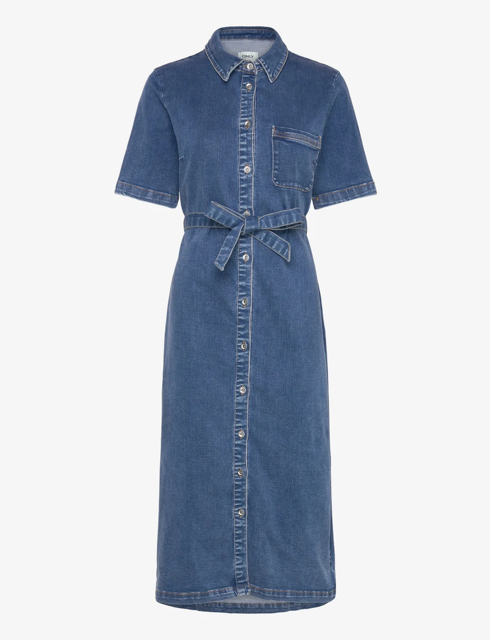 ONLY - ONLLANA SS LONG DRESS DNM REA258 NOOS - shirt dresses - medium blue denim - 1