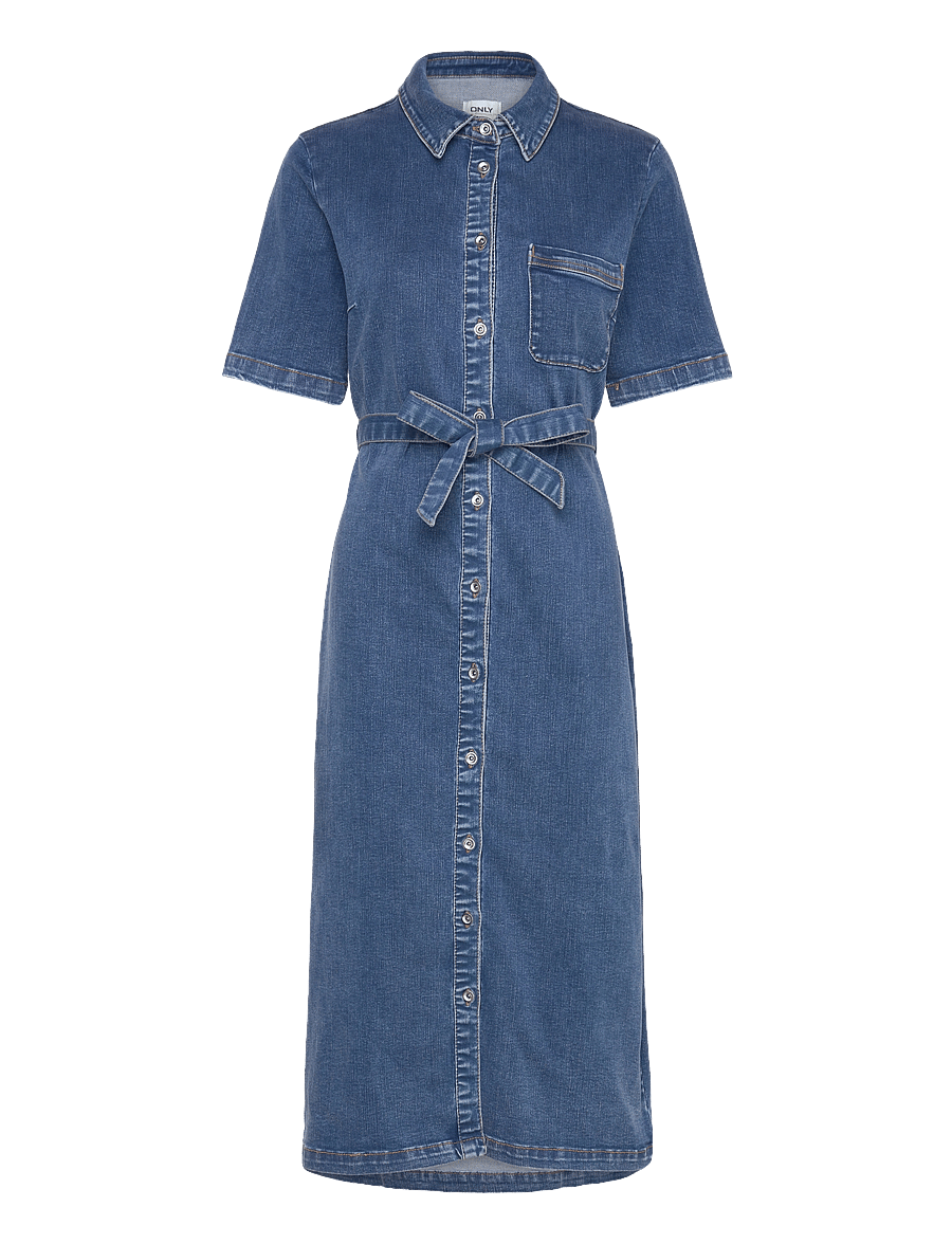 ONLY - ONLLANA SS LONG DRESS DNM REA258 NOOS - robes chemises - medium blue denim - 1