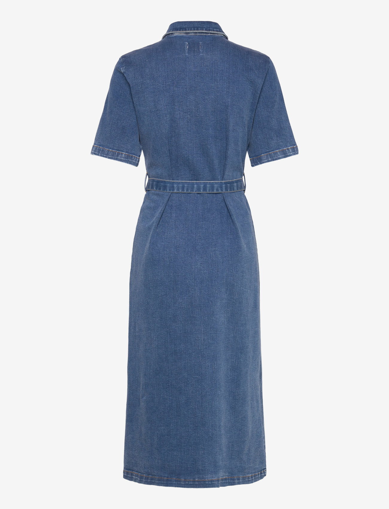 ONLY - ONLLANA SS LONG DRESS DNM REA258 NOOS - skjortklänningar - medium blue denim - 2