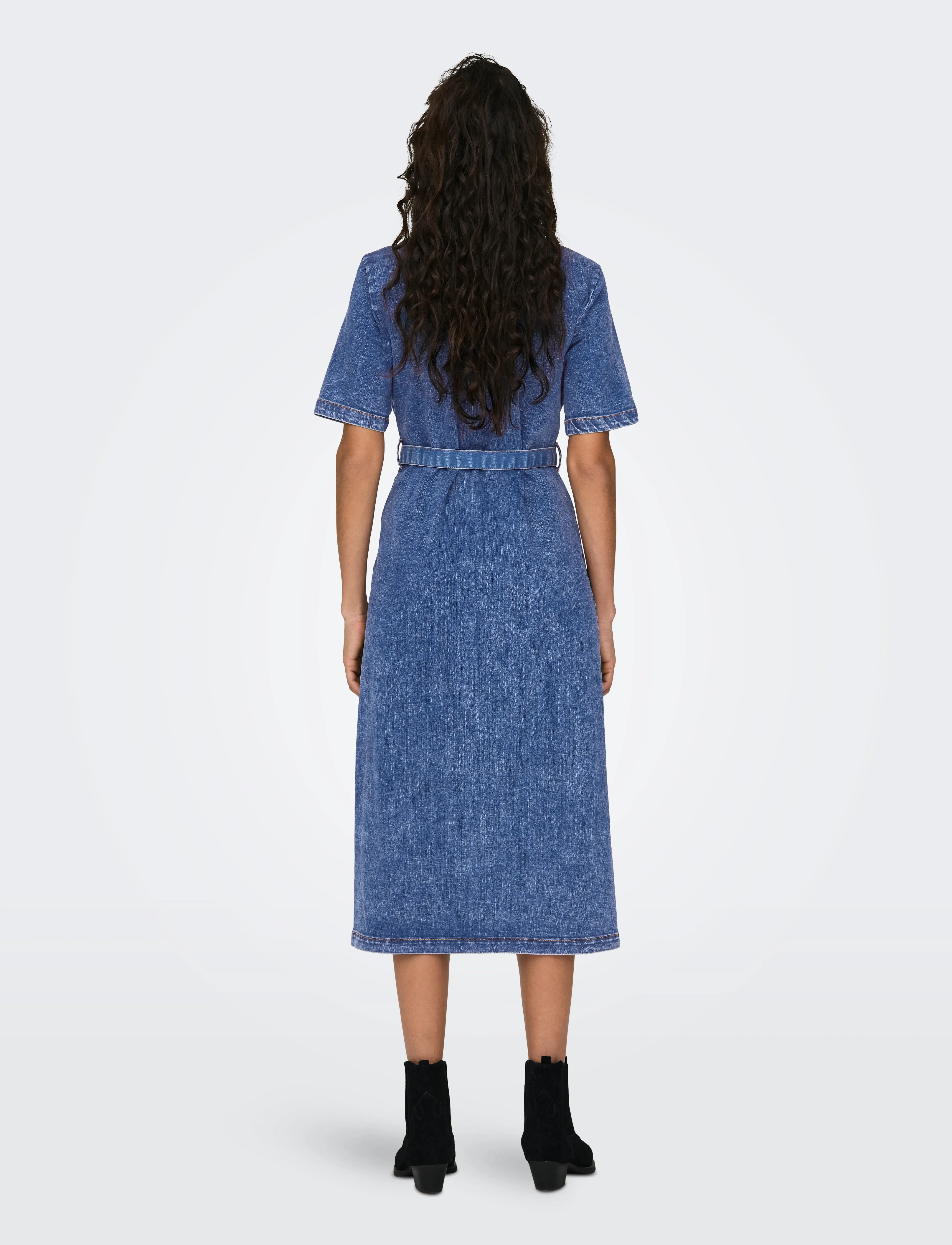 ONLY - ONLLANA SS LONG DRESS DNM REA258 NOOS - robes chemises - medium blue denim - 3
