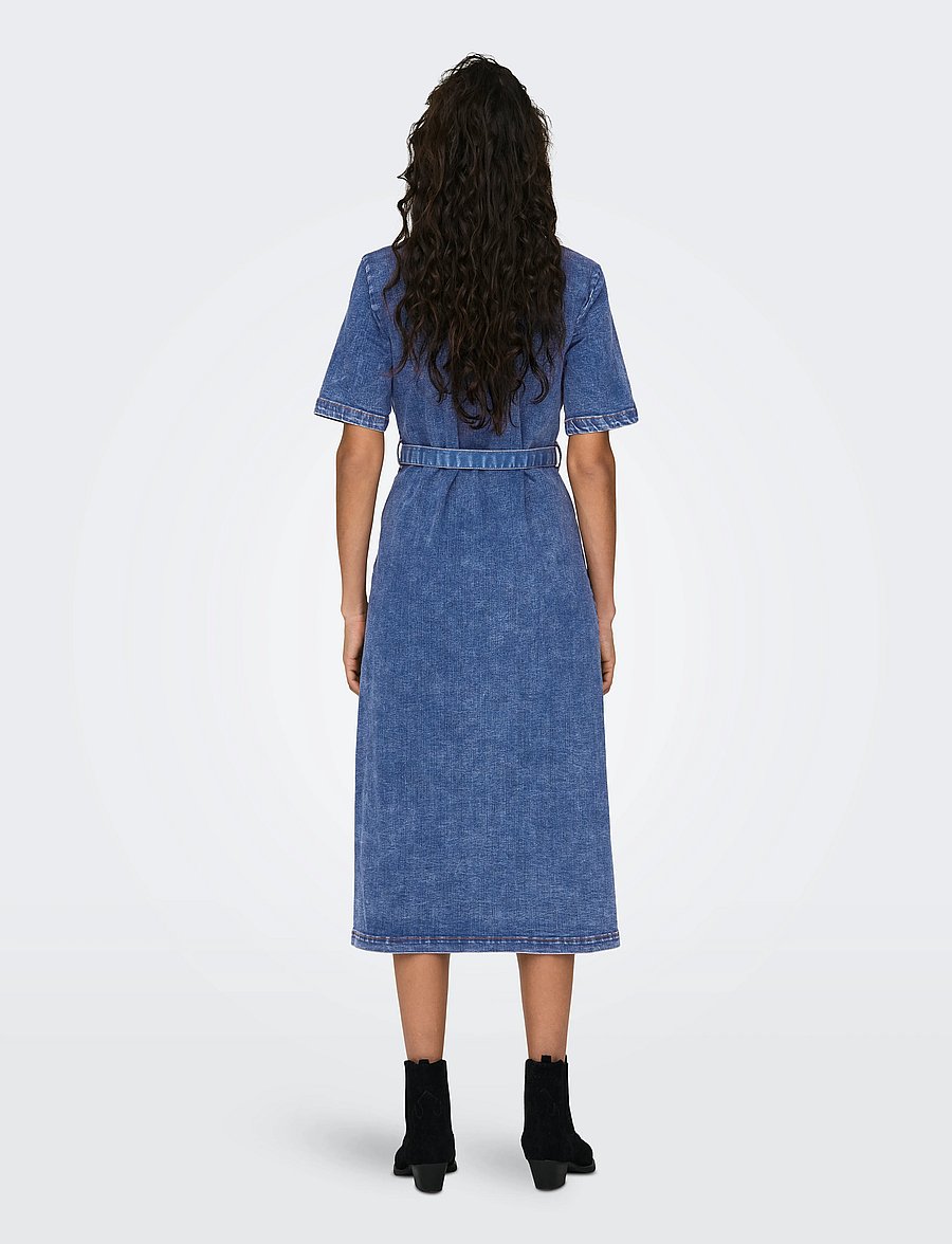 ONLY - ONLLANA SS LONG DRESS DNM REA258 NOOS - robes chemises - medium blue denim - 3