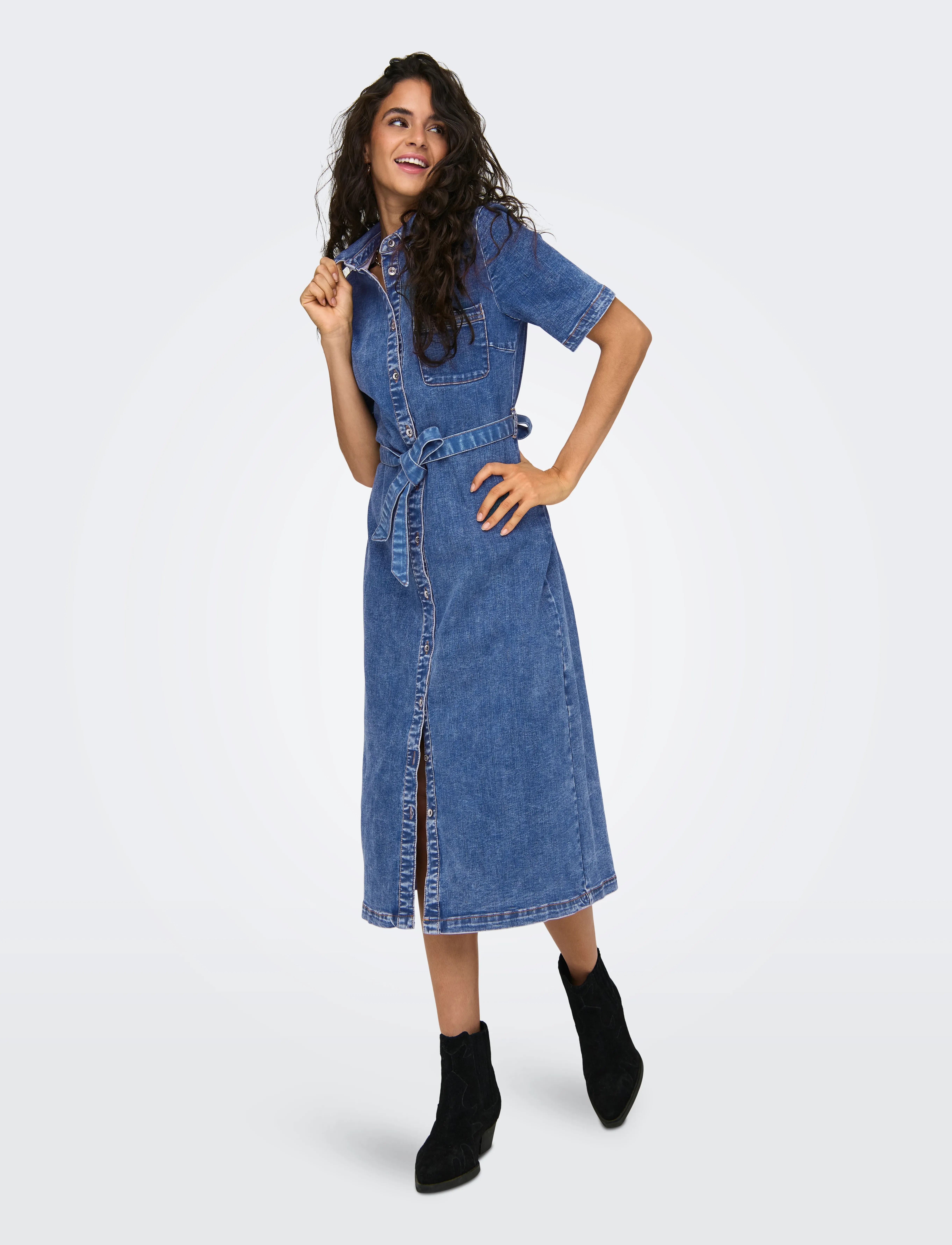ONLY Onllana Ss Long Dress Dnm Rea258 Noos skjortklänningar dam – bild 5