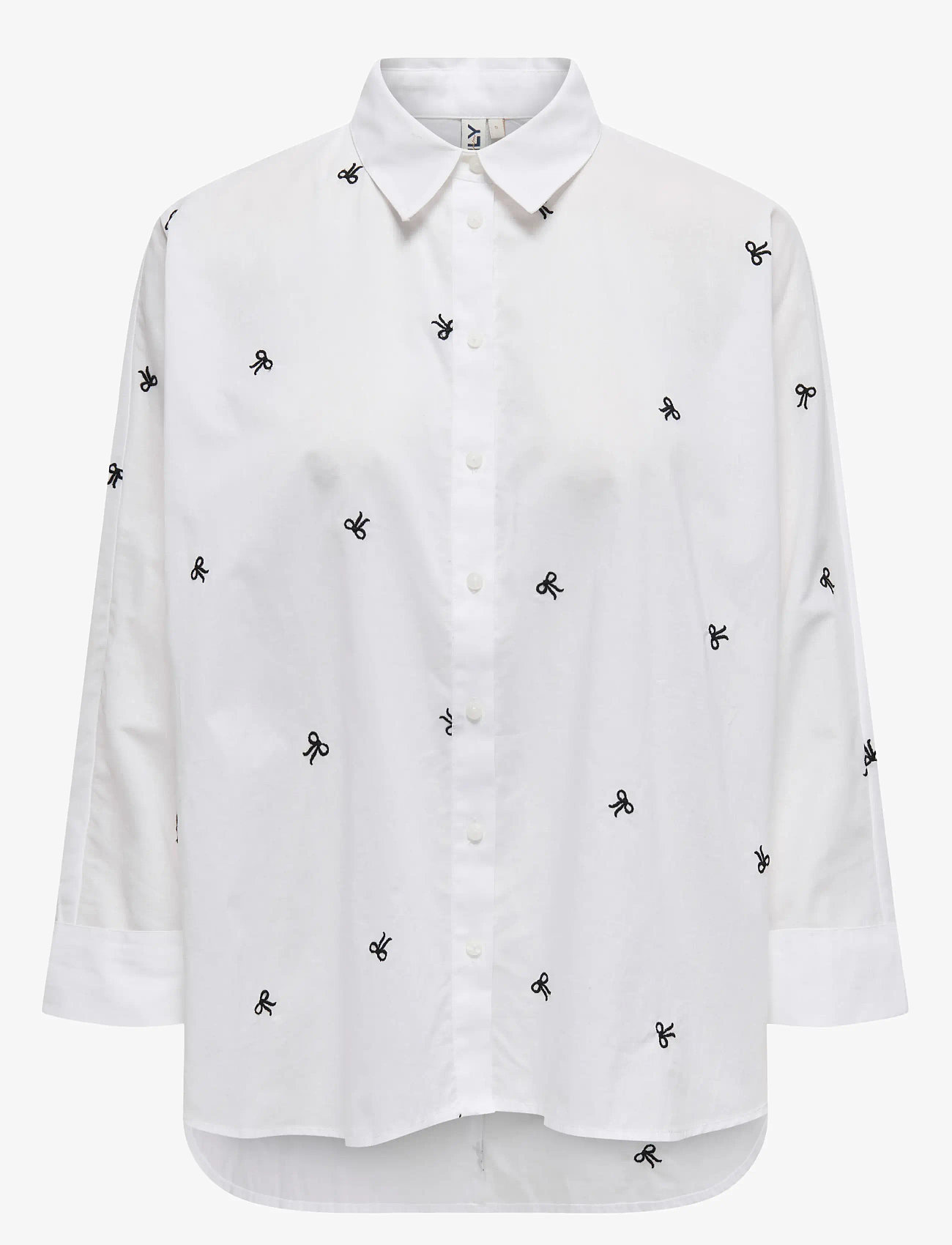 ONLY - ONLNEW LINA GRACE LS EMB SHIRT NOOS WVN - langärmlige hemden - bright white - 1