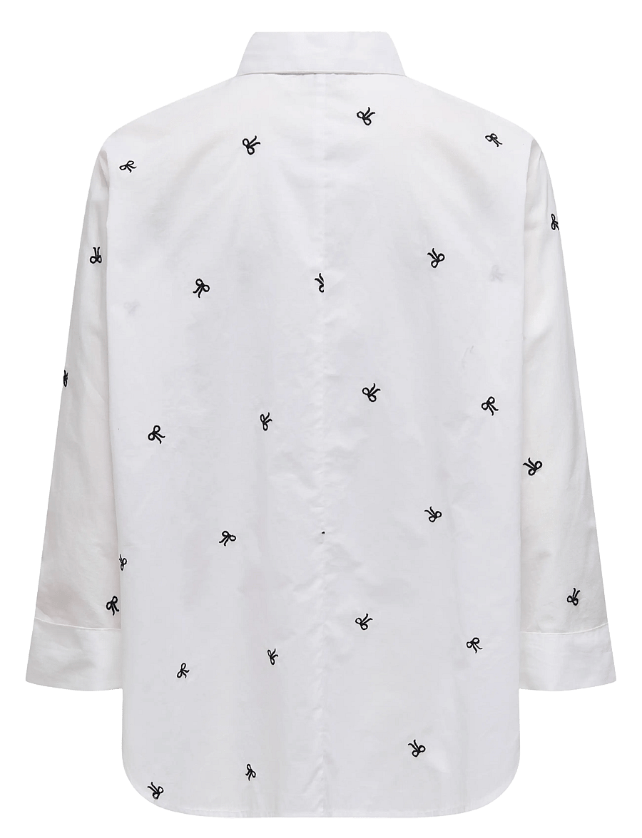 ONLY - ONLNEW LINA GRACE LS EMB SHIRT NOOS WVN - marškiniai ilgomis rankovėmis - bright white - 2
