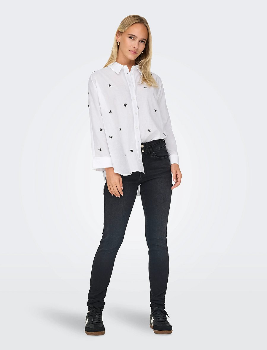 ONLY - ONLNEW LINA GRACE LS EMB SHIRT NOOS WVN - marškiniai ilgomis rankovėmis - bright white - 4