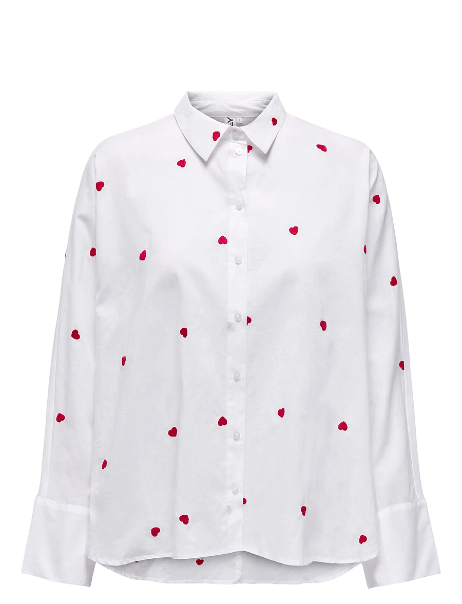 ONLY - ONLNEW LINA GRACE LS EMB SHIRT NOOS WVN - overhemden met lange mouwen - bright white - 1