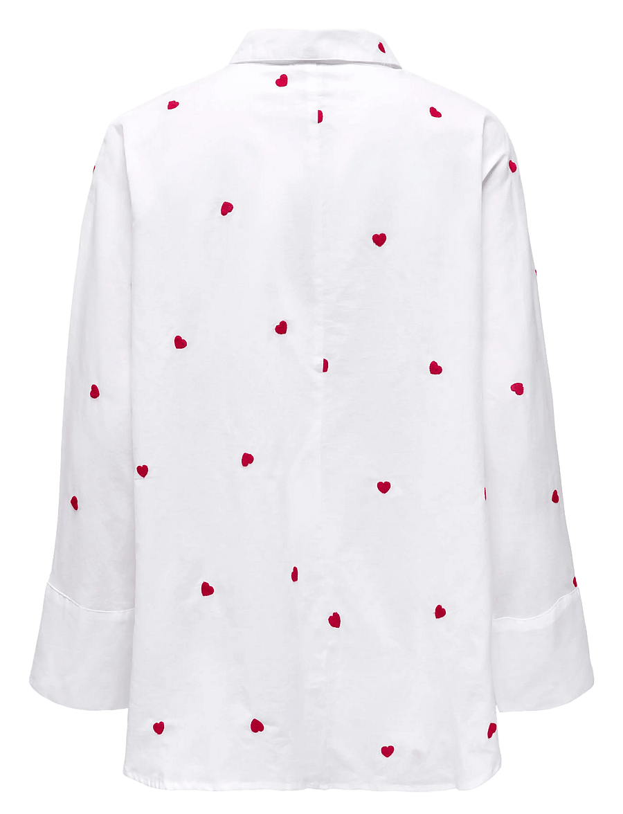 ONLY - ONLNEW LINA GRACE LS EMB SHIRT NOOS WVN - langærmede skjorter - bright white - 2