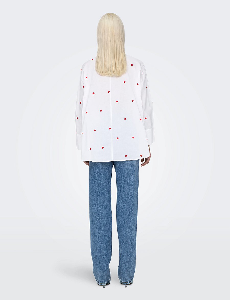 ONLY - ONLNEW LINA GRACE LS EMB SHIRT NOOS WVN - overhemden met lange mouwen - bright white - 3