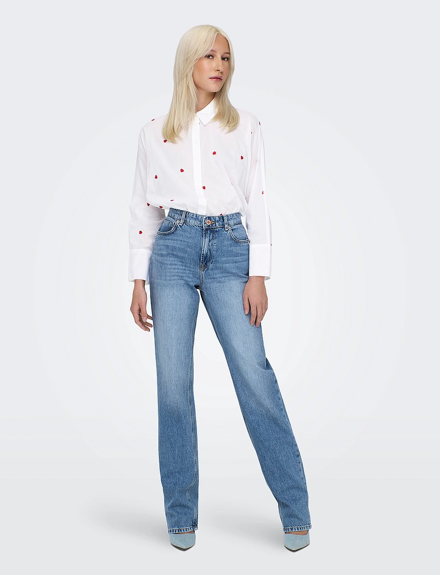ONLY - ONLNEW LINA GRACE LS EMB SHIRT NOOS WVN - overhemden met lange mouwen - bright white - 4