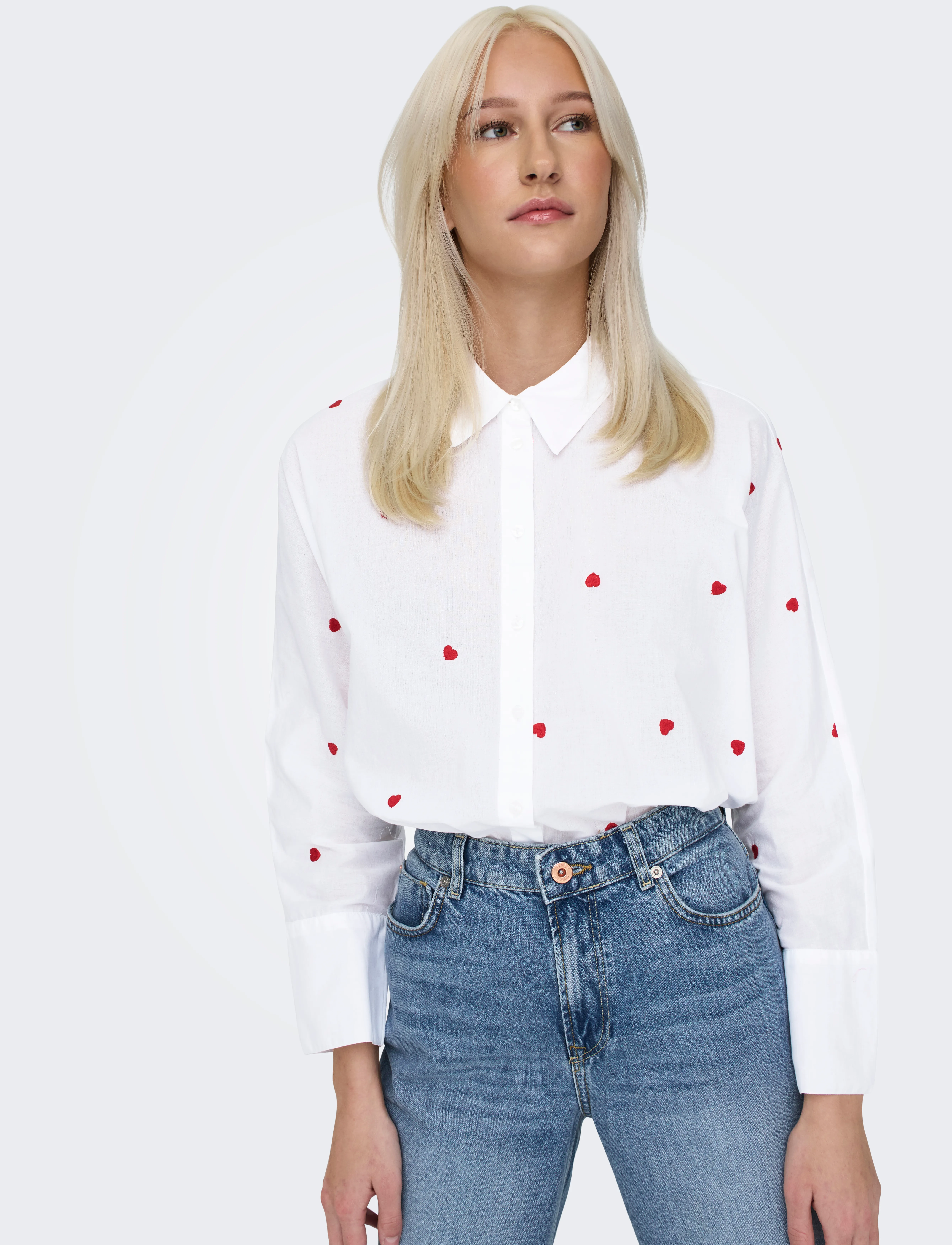 ONLY - ONLNEW LINA GRACE LS EMB SHIRT NOOS WVN - long-sleeved shirts - bright white - 5