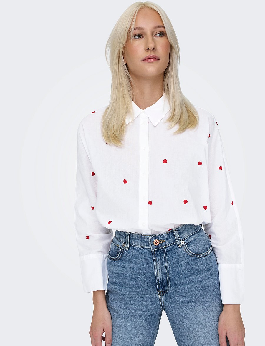 ONLY - ONLNEW LINA GRACE LS EMB SHIRT NOOS WVN - overhemden met lange mouwen - bright white - 5