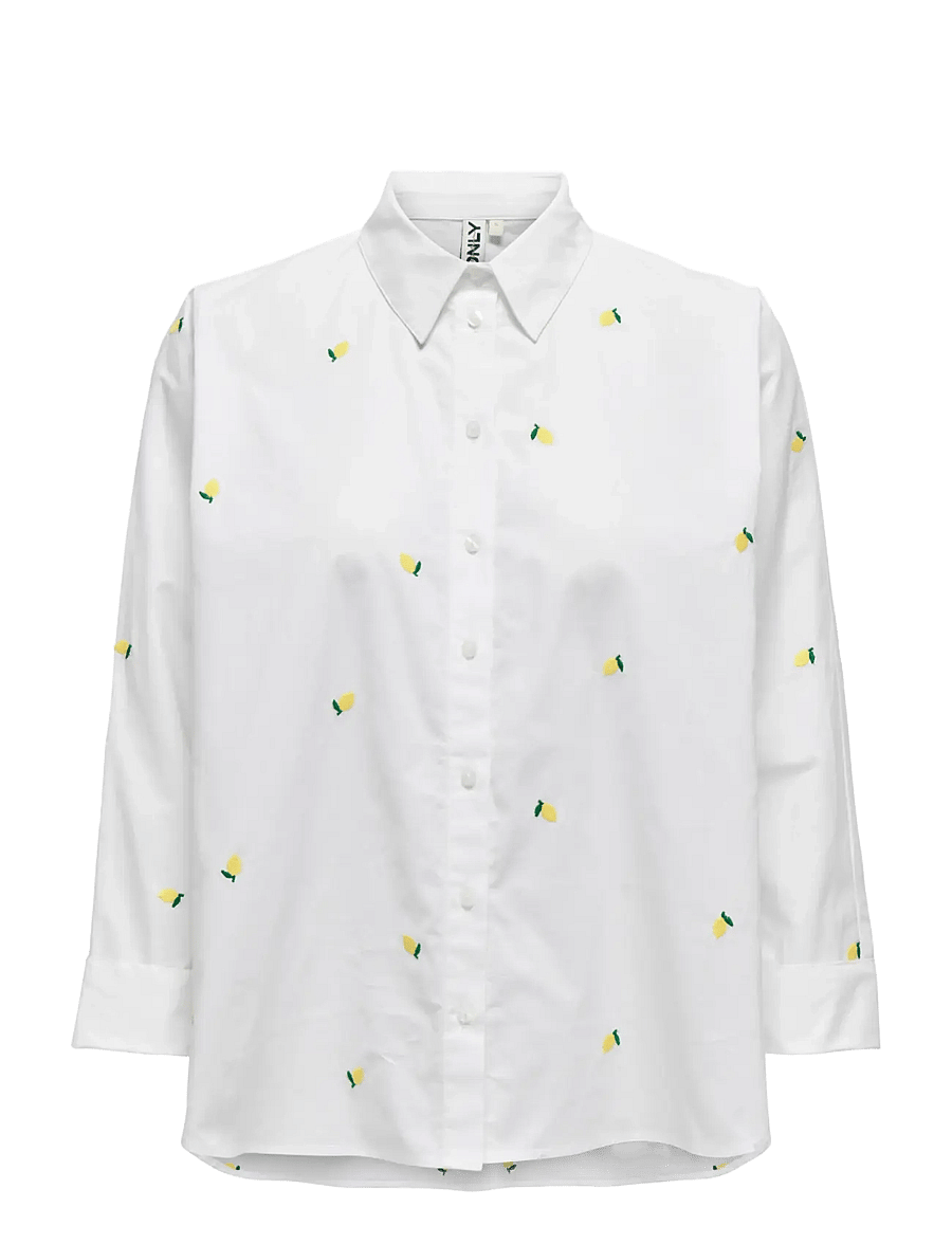 ONLY - ONLNEW LINA GRACE LS EMB SHIRT NOOS WVN - langærmede skjorter - bright white - 1
