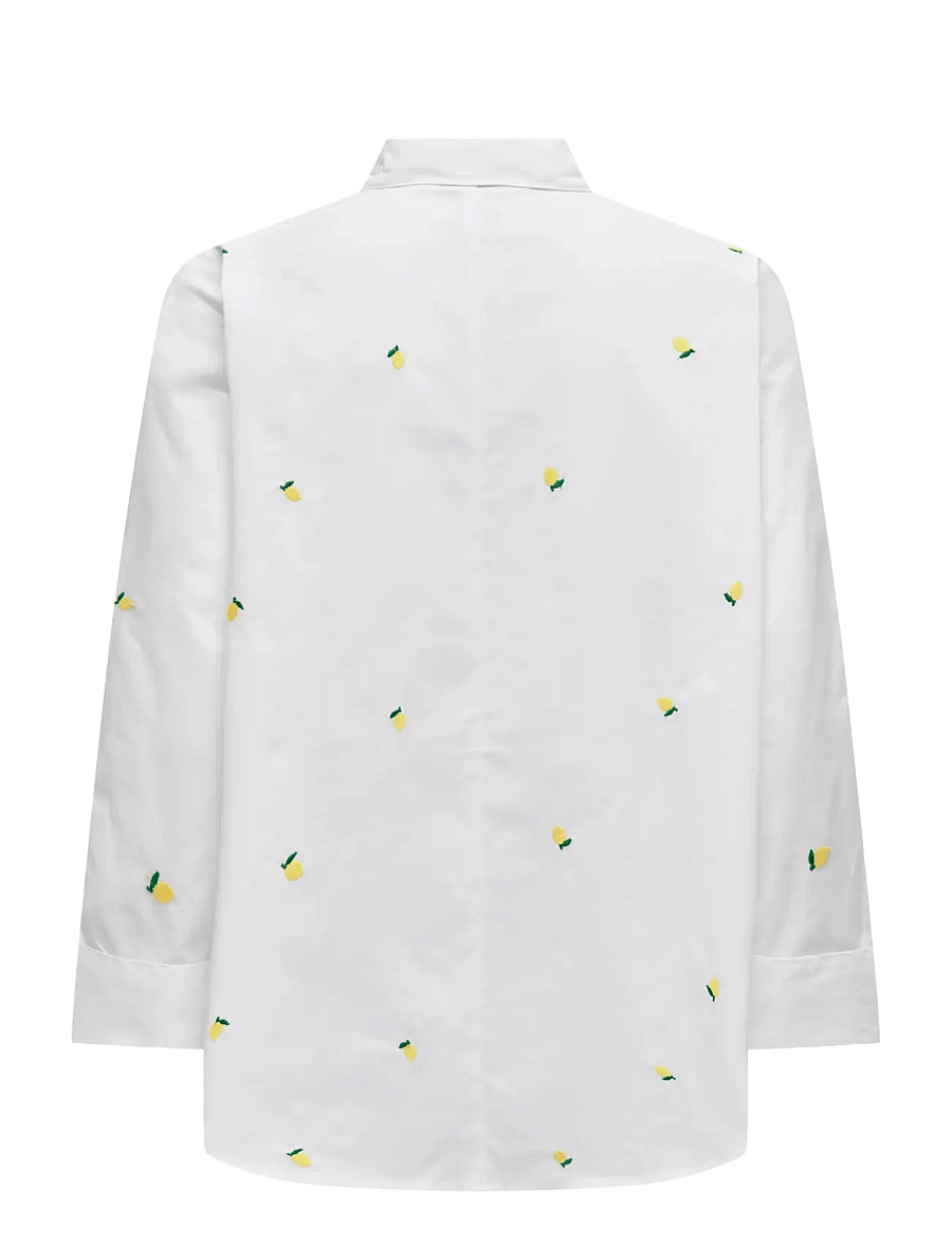 ONLY - ONLNEW LINA GRACE LS EMB SHIRT NOOS WVN - langærmede skjorter - bright white - 2