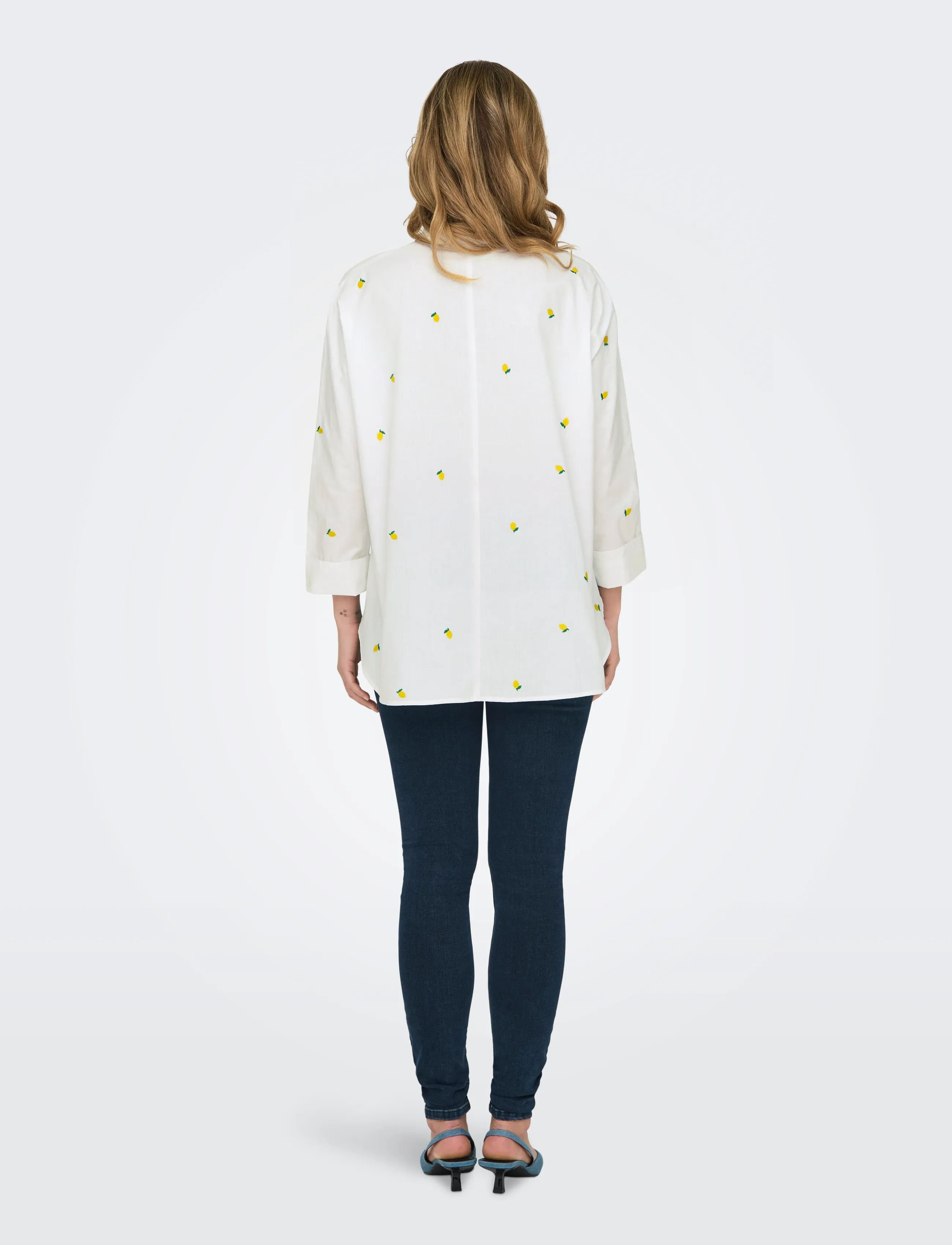 ONLY - ONLNEW LINA GRACE LS EMB SHIRT NOOS WVN - langærmede skjorter - bright white - 3