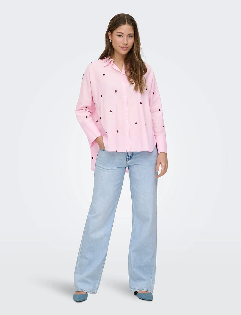 ONLY - ONLNEW LINA GRACE LS EMB SHIRT NOOS WVN - langærmede skjorter - roseate spoonbill - 4
