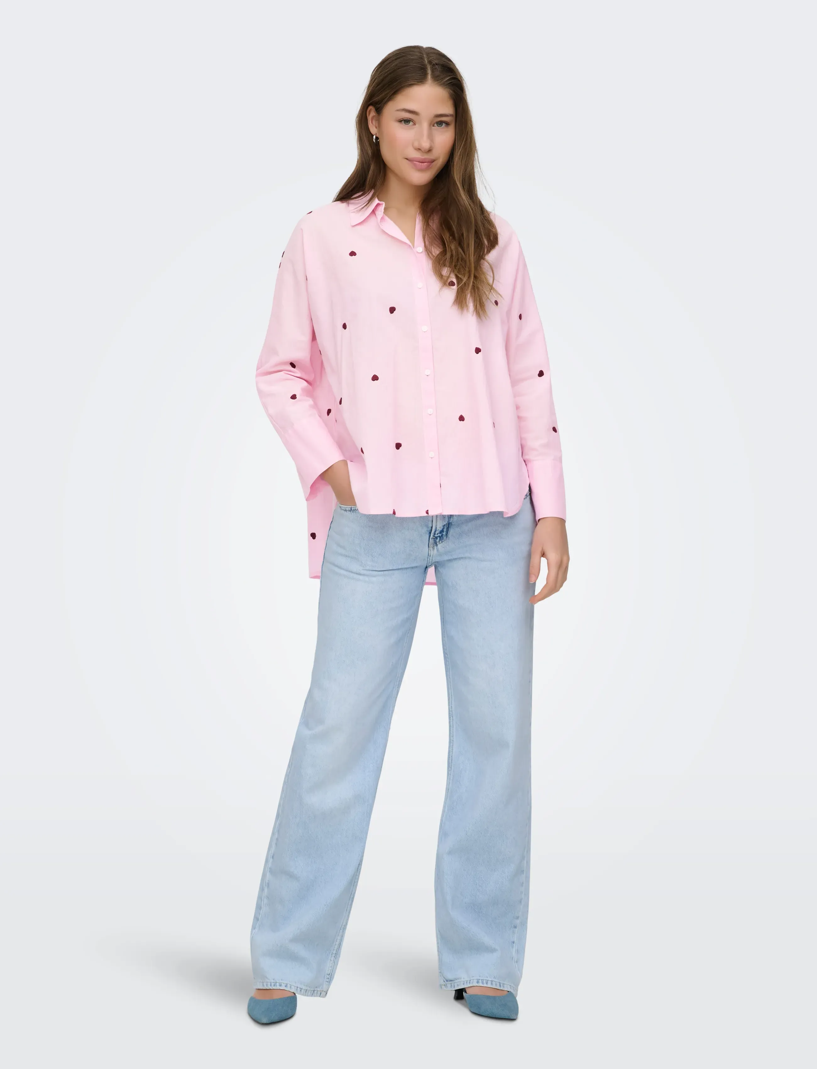 ONLY - ONLNEW LINA GRACE LS EMB SHIRT NOOS WVN - langærmede skjorter - roseate spoonbill - 4
