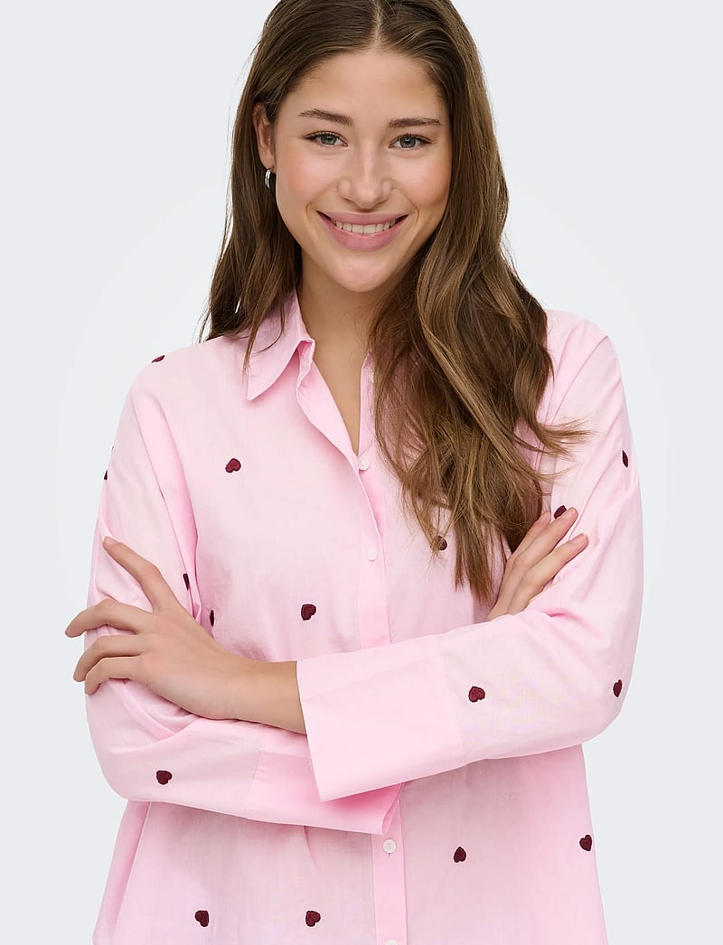 ONLY - ONLNEW LINA GRACE LS EMB SHIRT NOOS WVN - langærmede skjorter - roseate spoonbill - 5