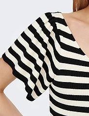 ONLY - ONLLEELO STRIPE S/S BACK V-NECK KNT NOOS - lowest prices - pumice stone - 6