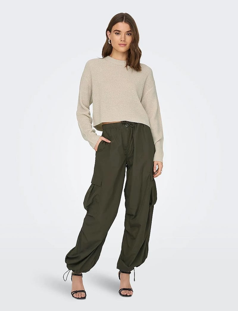 ONLY - ONLMALAVI L/S CROPPED PULLOVER KNT NOOS - megztiniai - pumice stone - 4