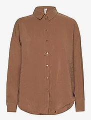 ONLY - ONLIRIS L/S MODAL SHIRT  WVN - langermede skjorter - toffee - 0